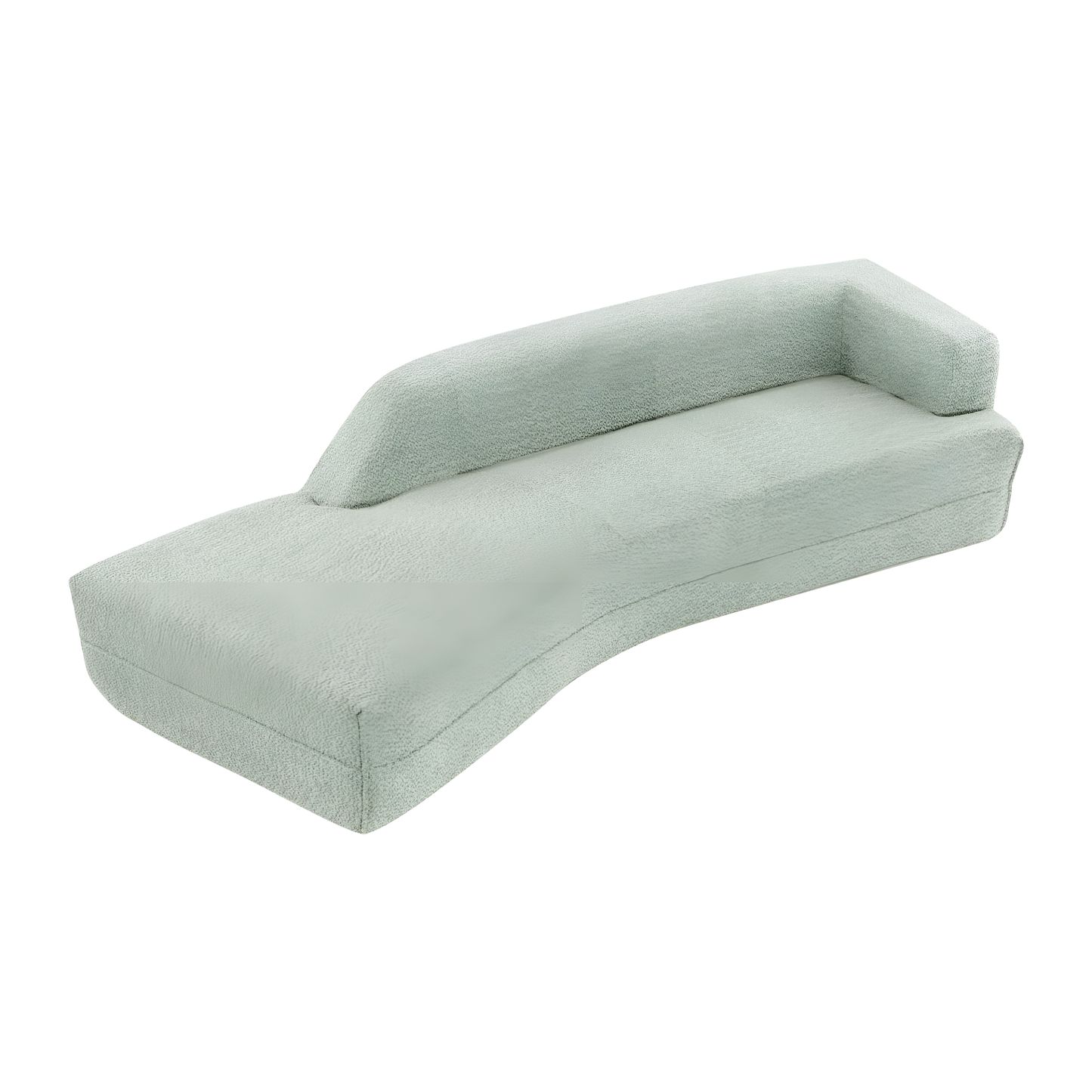 Curved Chaise Lounge Modern Indoor Sofa Couch for Living Room, Green