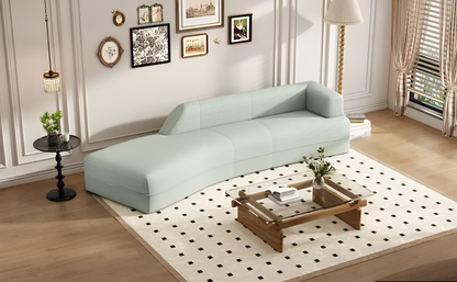 Curved Chaise Lounge Modern Indoor Sofa Couch for Living Room, Green