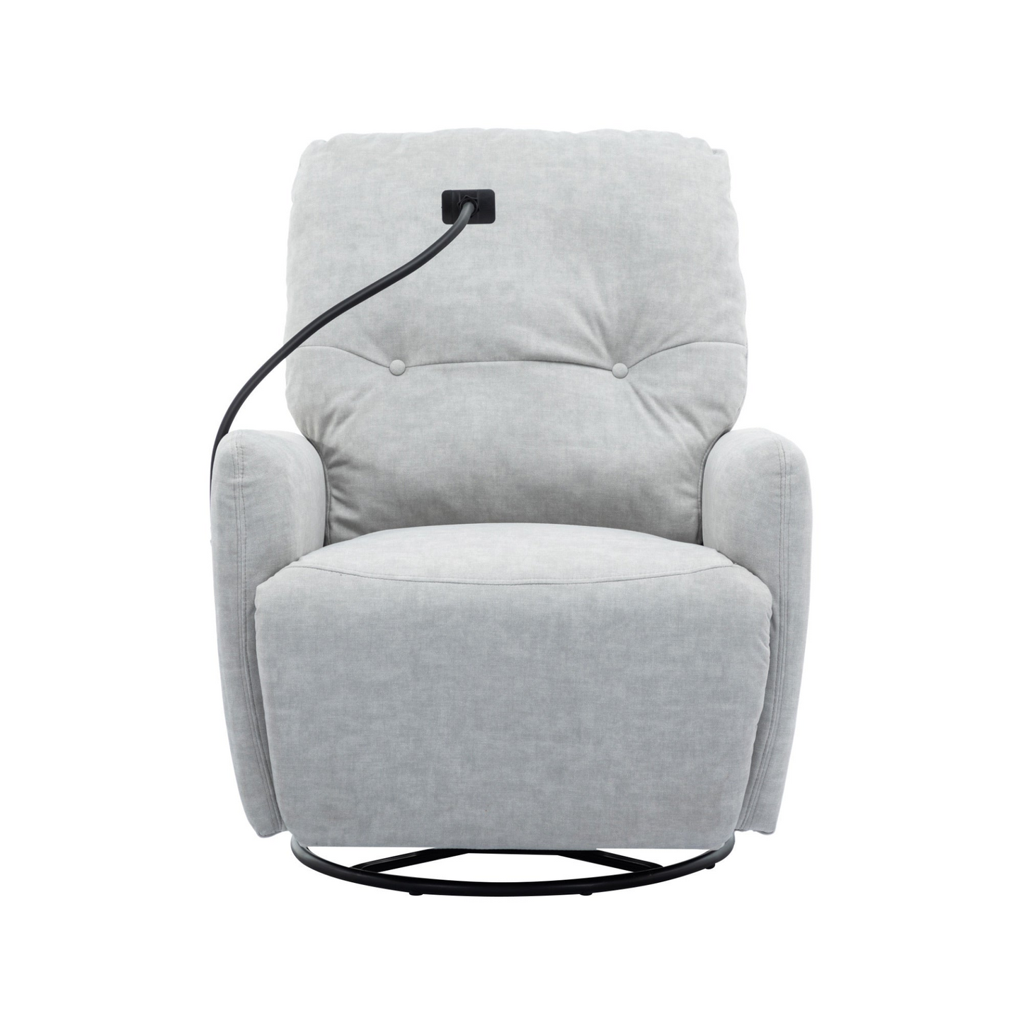 Grey 270° Swivel Recliner with Phone Holder for Home Theater