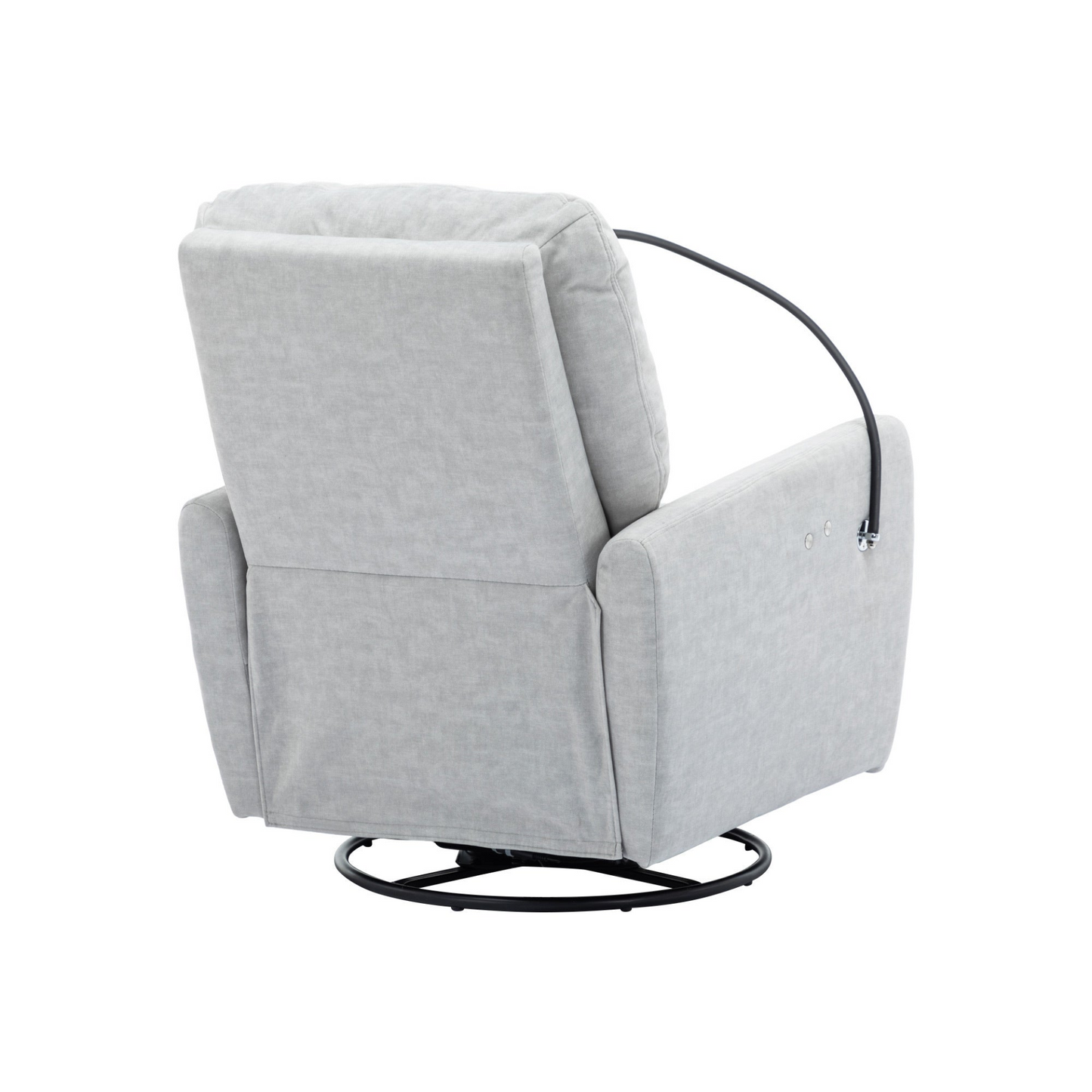 Grey 270° Swivel Recliner with Phone Holder for Home Theater