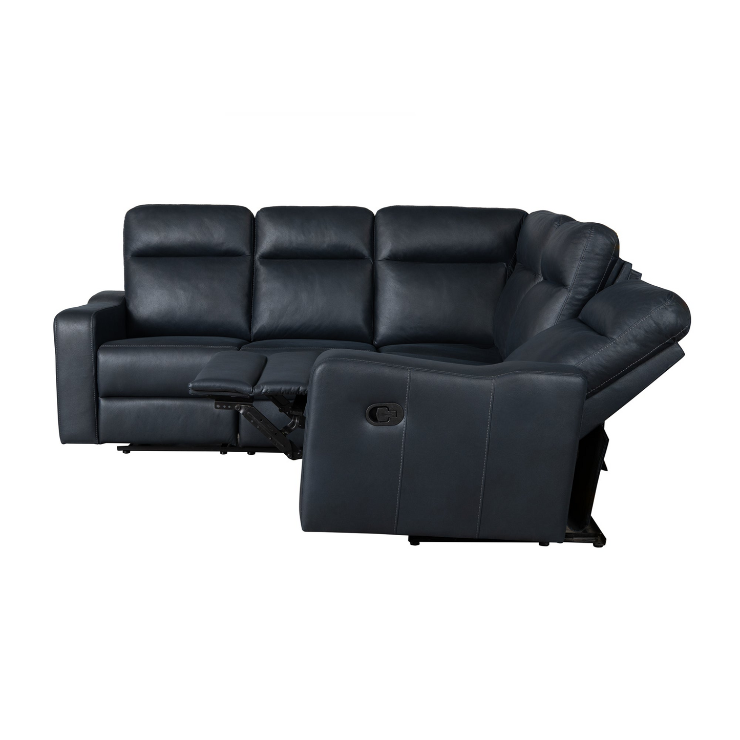 87.5" Manual Reclining Home Theater Seating Recliner Chair Sofa with Flipped Middle Backrest, 2 Cup Holders for Living Room, Bedroom, Home Theater, Black Blue