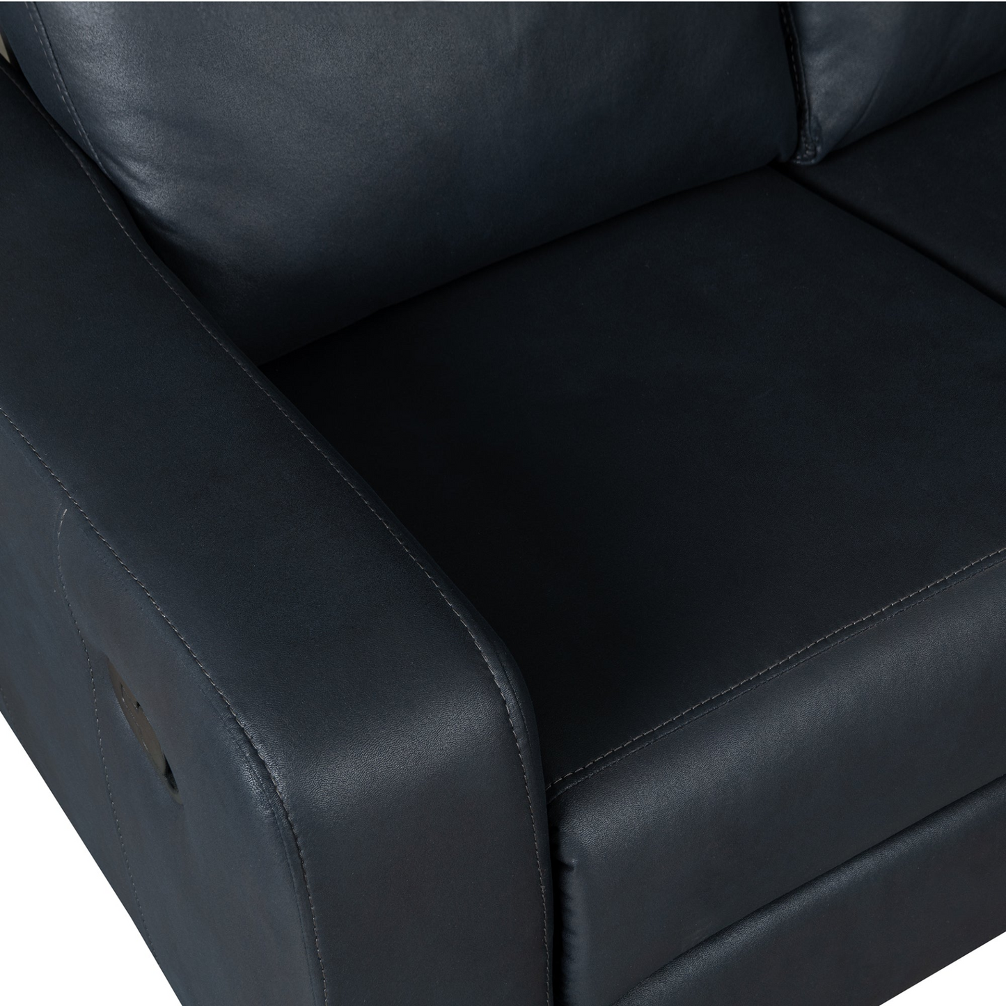 87.5" Manual Reclining Home Theater Seating Recliner Chair Sofa with Flipped Middle Backrest, 2 Cup Holders for Living Room, Bedroom, Home Theater, Black Blue