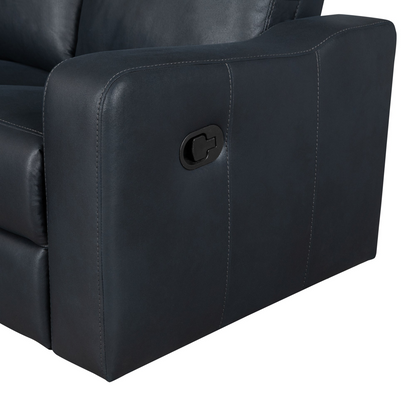 87.5" Manual Reclining Home Theater Seating Recliner Chair Sofa with Flipped Middle Backrest, 2 Cup Holders for Living Room, Bedroom, Home Theater, Black Blue