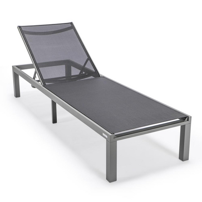 Grey Aluminum Outdoor Patio Chaise Lounge Chair - Comfortable & Durable