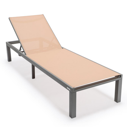 Grey Aluminum Outdoor Patio Chaise Lounge Chair - Comfortable and Stylish