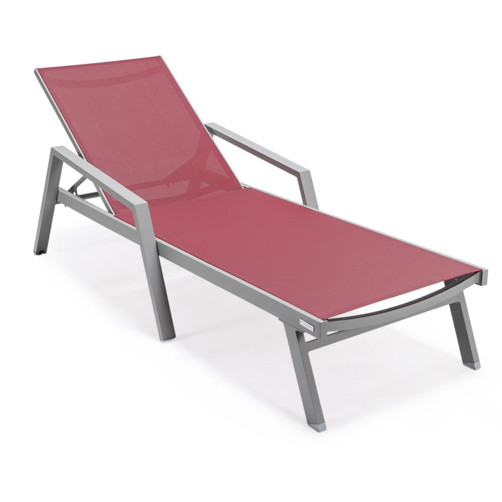 Grey Aluminum Outdoor Patio Chaise Lounge Chair With Arms - Comfort, Durability, and Style