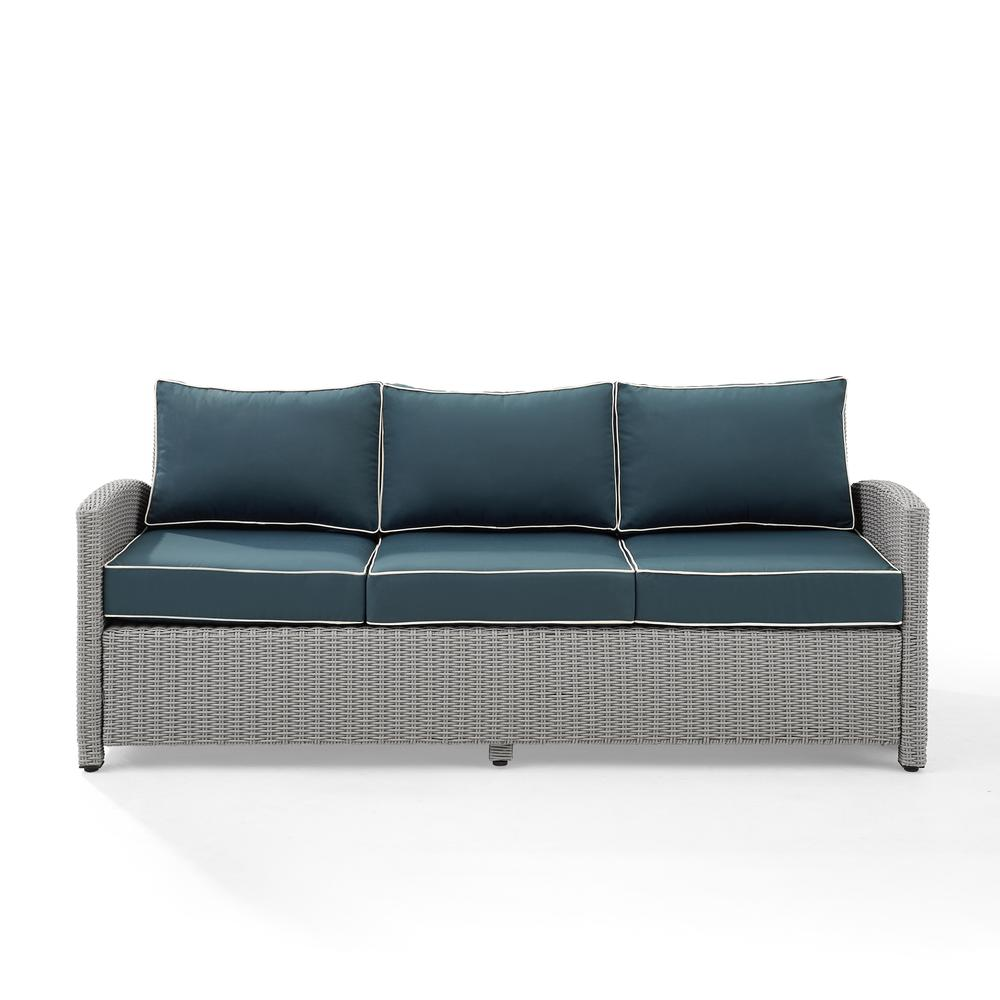 Bradenton Outdoor Wicker Sofa Navy/Gray - Comfortable and Stylish Outdoor Furniture