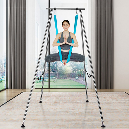 VEVOR Aerial Yoga Frame with 13.1 Yards Hammock, 9.67ft Height, 551lb Capacity