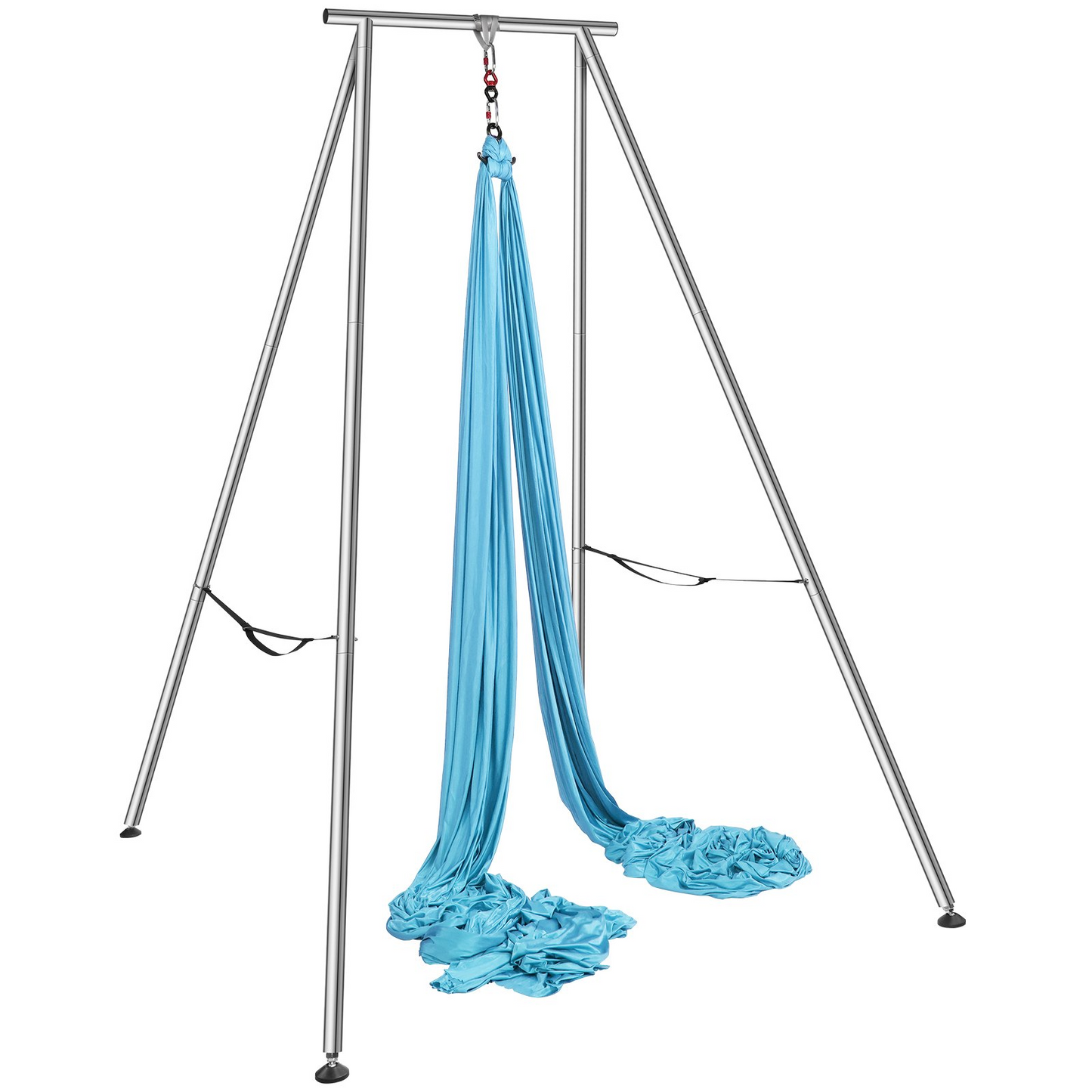 VEVOR Aerial Yoga Frame & Yoga Hammock, 9.67 ft Height Professional Yoga Swing Stand Comes with 13.1 Yards Aerial Hammock, Max 551.15 lbs Load Capacity Yoga Rig for Indoor Outdoor Aerial Yoga, Blue