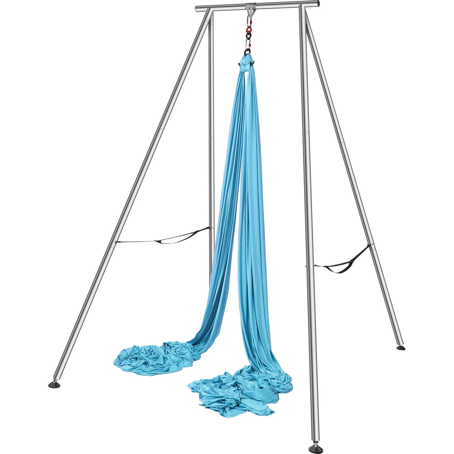 VEVOR Aerial Yoga Frame & Yoga Hammock, 9.67 ft Height Professional Yoga Swing Stand Comes with 13.1 Yards Aerial Hammock, Max 551.15 lbs Load Capacity Yoga Rig for Indoor Outdoor Aerial Yoga, Blue