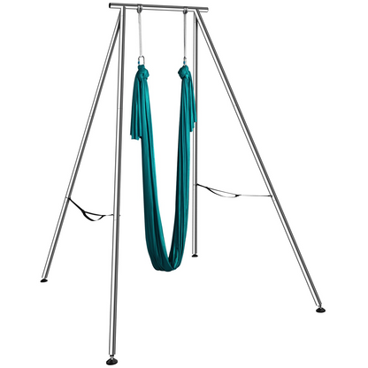 VEVOR Aerial Yoga Frame & Yoga Hammock, 9.67 ft Height Professional Yoga Swing Stand Comes with 6.6 Yards Aerial Hammock, Max 551.15 lbs Load Capacity Yoga Rig for Indoor Outdoor Aerial Yoga, Green