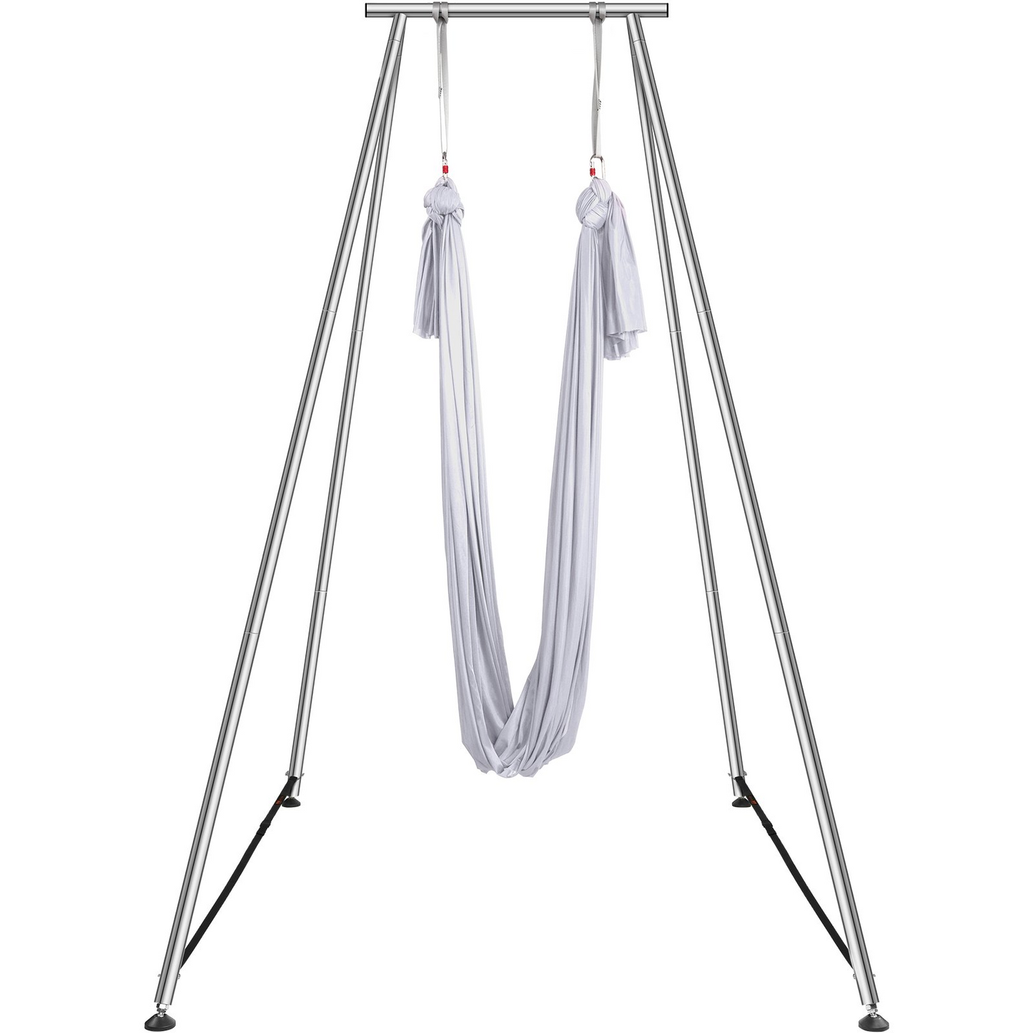 VEVOR Aerial Yoga Frame & Yoga Hammock, 9.67 ft Height Professional Yoga Swing Stand Comes with 6.6 Yards Aerial Hammock, Max 551.15 lbs Load Capacity Yoga Rig for Indoor Outdoor Aerial Yoga, White