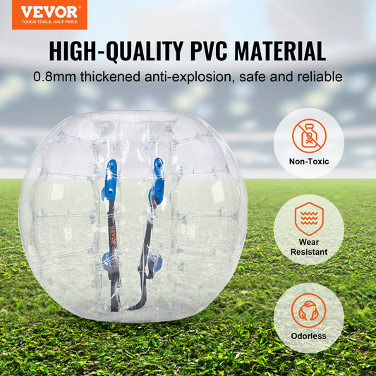 VEVOR Inflatable Bumper Ball 1-Pack, 4FT/1.2M Body Sumo Zorb Balls for Teen, 0.8mm Thick PVC Human Hamster Bubble Balls for Outdoor Team Gaming Play, Bumper Bopper Toys for Garden, Yard, Park