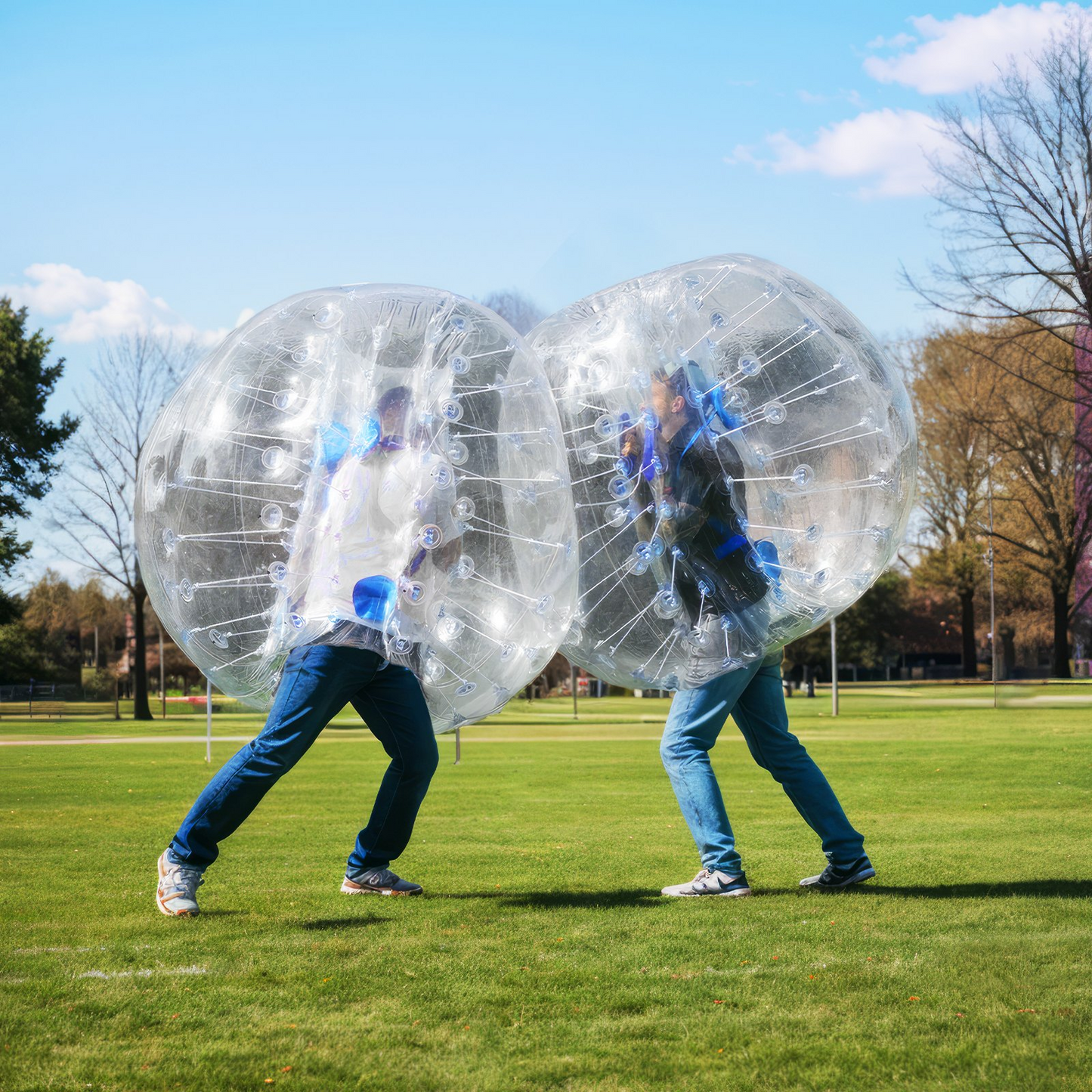 VEVOR Inflatable Bumper Balls 2-Pack, 4FT/1.2M Body Sumo Zorb Balls for Teen, 0.8mm Thick PVC Human Hamster Bubble Balls for Outdoor Team Gaming Play, Bumper Bopper Toys for Garden, Yard, Park