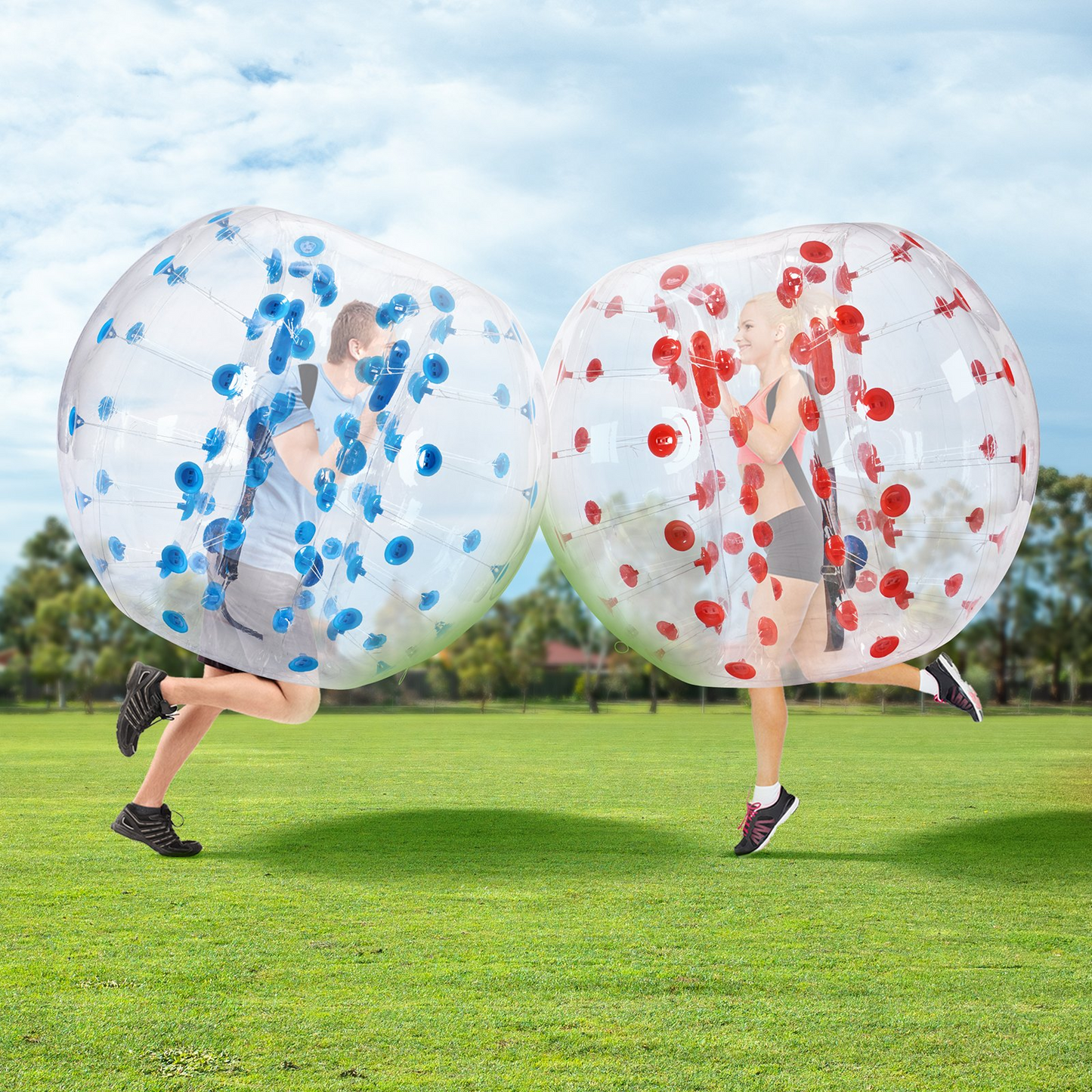 VEVOR Inflatable Bumper Balls 2-Pack, 5FT/1.5M Body Sumo Zorb Balls for Teen & Adult, 0.8mm Thick PVC Human Hamster Bubble Balls for Outdoor Team Gaming Play, Bumper Bopper Toys for Garden, Yard, Park