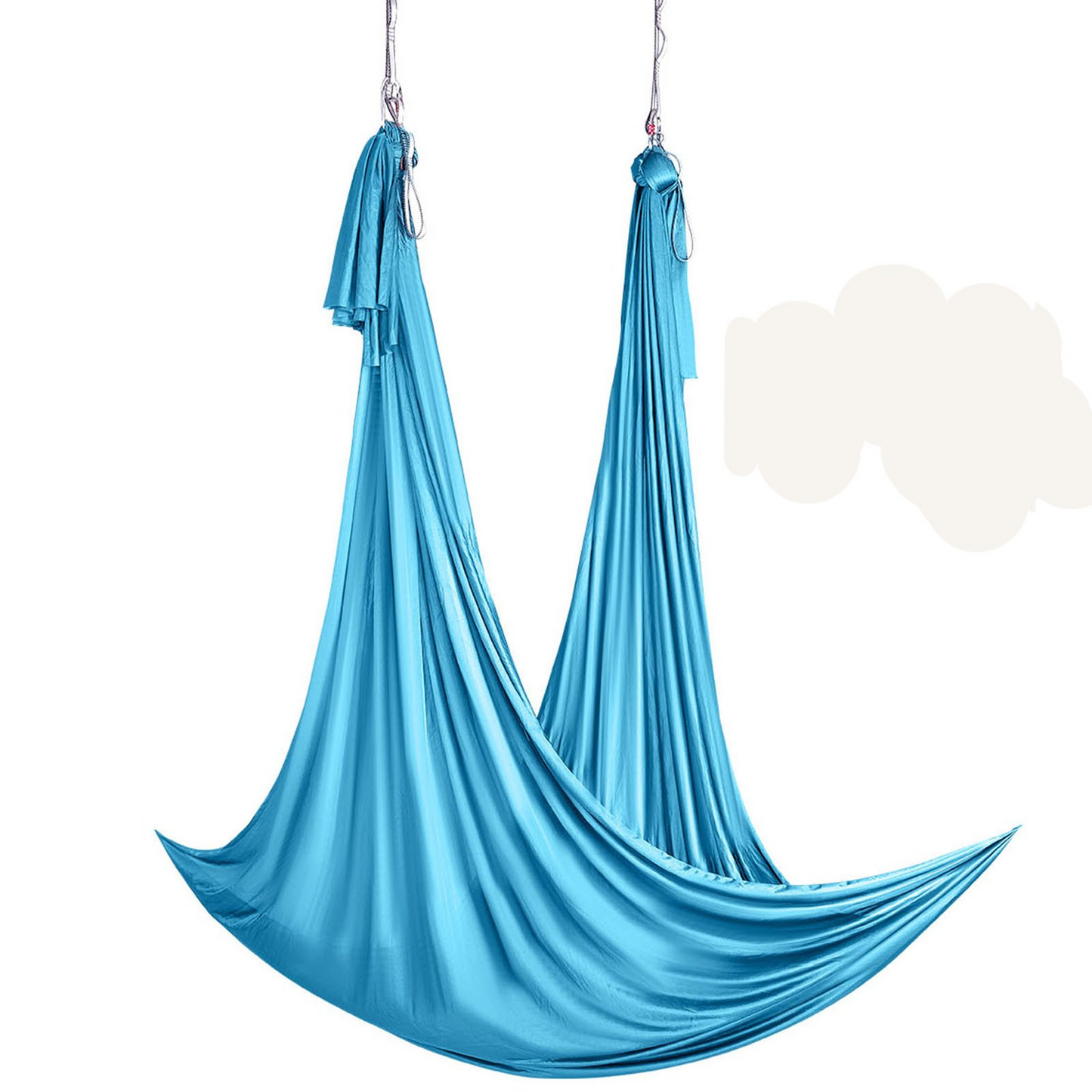 VEVOR Aerial Yoga Hammock & Swing, 5.5 Yards, Aerial Yoga Starter Kit with 100gsm Nylon Fabric, Full Rigging Hardware & Easy Set-up Guide, Antigravity Flying for All Levels Fitness Bodybuilding, Blue