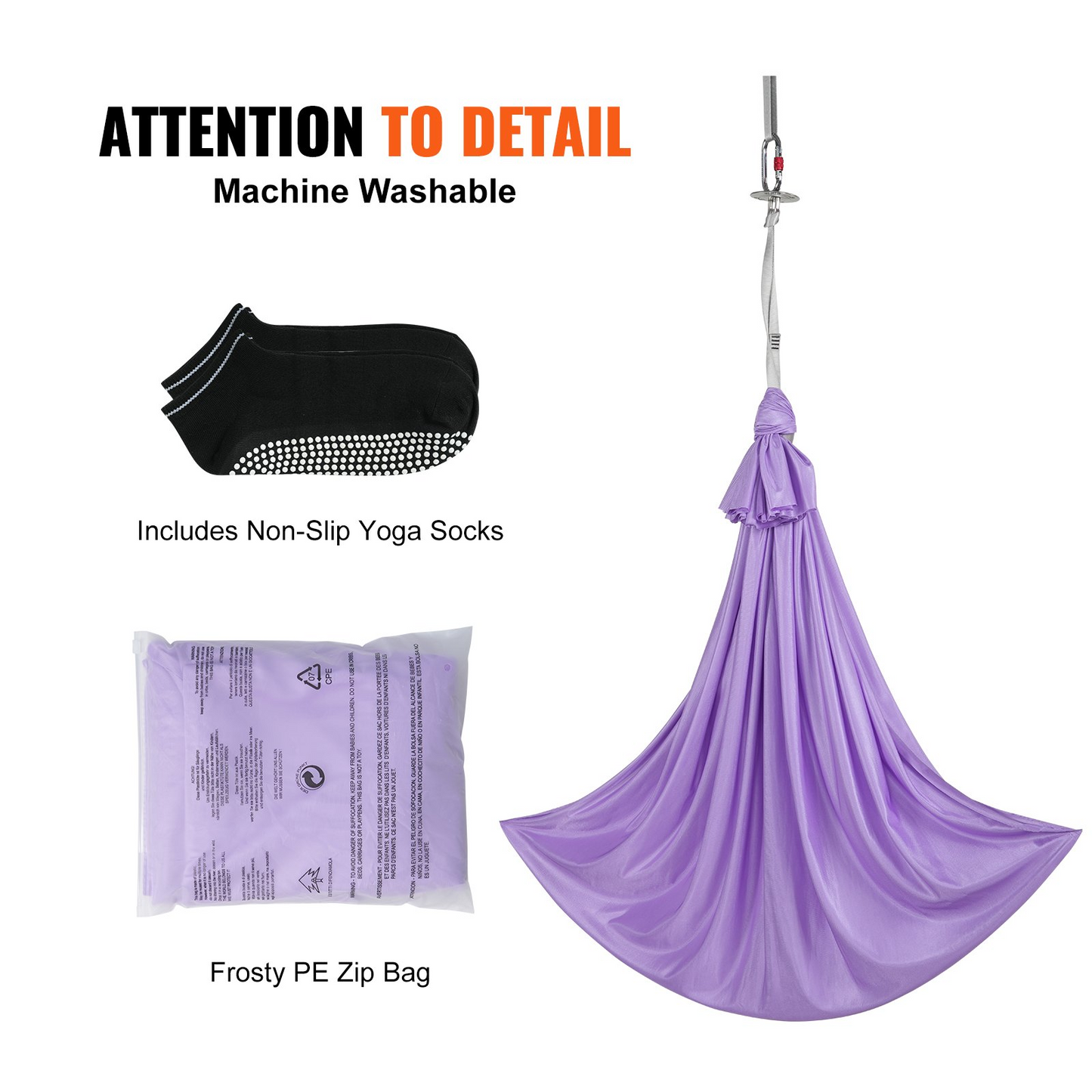 VEVOR Sensory Swing for Kids, 3.1 Yards, Therapy Swing for Children with Special Needs, Cuddle Swing Indoor Outdoor Hammock for Child & Adult with Autism, ADHD, Aspergers, Sensory Integration, Purple