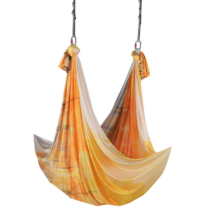 VEVOR Aerial Yoga Hammock & Swing, 5.5 Yards, Aerial Yoga Starter Kit with 100gsm Nylon Fabric, Full Rigging Hardware & Easy Set-up Guide, Antigravity Flying for All Levels Fitness Bodybuilding, Gold