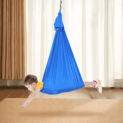 VEVOR Sensory Therapy Swing for Kids - 3.1 Yards Indoor/Outdoor Hammock, Blue