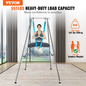 VEVOR Aerial Yoga Frame & Yoga Hammock, 9.67 ft Height Professional Yoga Swing Stand Comes with 13.1 Yards Aerial Hammock, Max 551.15 lbs Load Capacity Yoga Rig for Indoor Outdoor Aerial Yoga, Blue