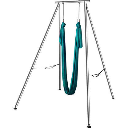 VEVOR Aerial Yoga Frame & Yoga Hammock, 9.67 ft Height Professional Yoga Swing Stand Comes with 6.6 Yards Aerial Hammock, Max 551.15 lbs Load Capacity Yoga Rig for Indoor Outdoor Aerial Yoga, Green