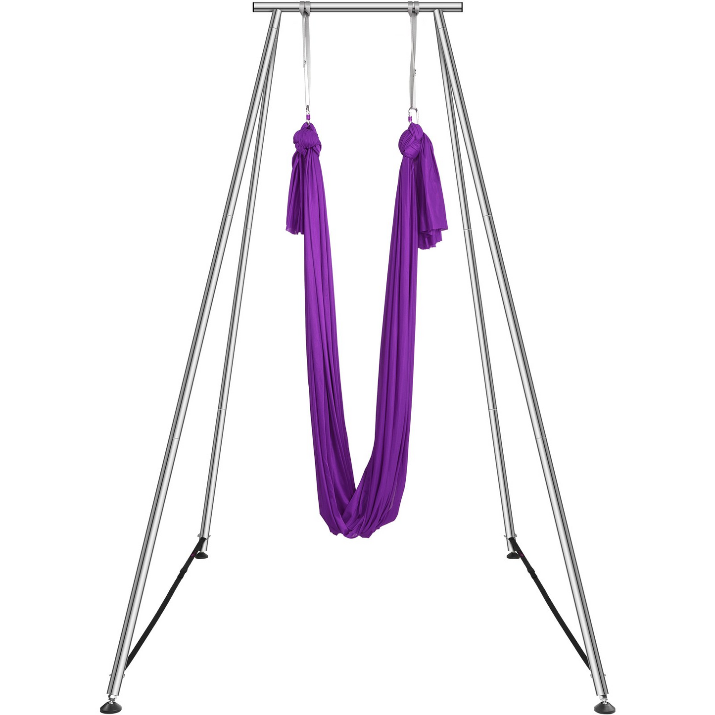 VEVOR Aerial Yoga Frame & Yoga Hammock, 9.67 ft Height Professional Yoga Swing Stand Comes with 13.1 Yards Aerial Hammock, Max 551.15 lbs Load Capacity Yoga Rig for Indoor Outdoor Aerial Yoga, Purple