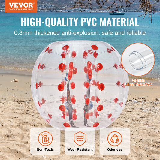 VEVOR 4FT Inflatable Bumper Ball, 0.8mm PVC Zorb Ball for Teens & Adults