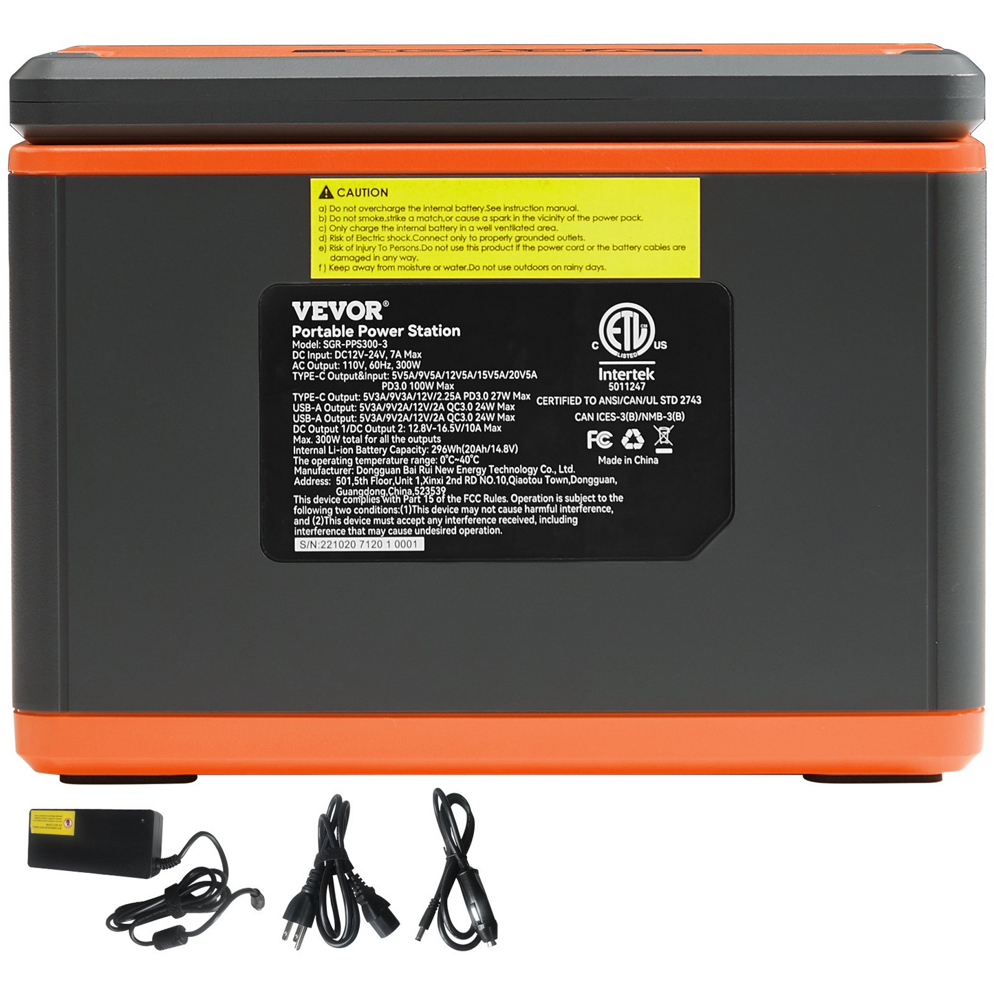 VEVOR Portable Power Station Solar Generator 296Wh 300W Backup Lithium Battery