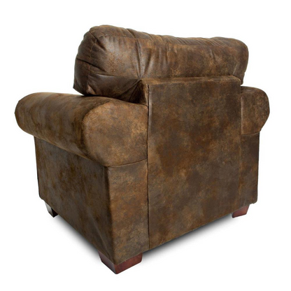 Wild Horses Arm Chair with Matching Ottoman - Rustic Look, Comfortable Foam Cushions, Made in the USA