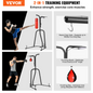 VEVOR 2 in 1 Punching Bag Stand, Steel Heavy Duty Workout Equipment, Adjustable Height Boxing Punching Bag and Speed Bag Stand, Freestanding Sandbag Rack, Holds Up to 400 lbs, for Home Gym Fitness