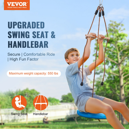 VEVOR 52ft Zip Line Kit: 500lb Load, Ideal for All Ages