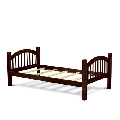 Verona Twin Bunk Bed in Java Finish - Space-Saving Design, Solid Wood Construction, Safe and Durable