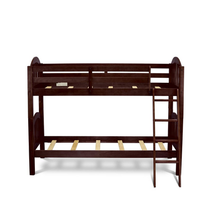 Verona Twin Bunk Bed in Java Finish - Space-Saving Design, Solid Wood Construction, Safe and Durable