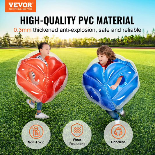 VEVOR Inflatable Bumper Balls for Kids – 2FT Body Sumo Zorb Balls 2-Pack | Durable PVC Human Hamster Bubble Balls for Outdoor Fun & Team Games