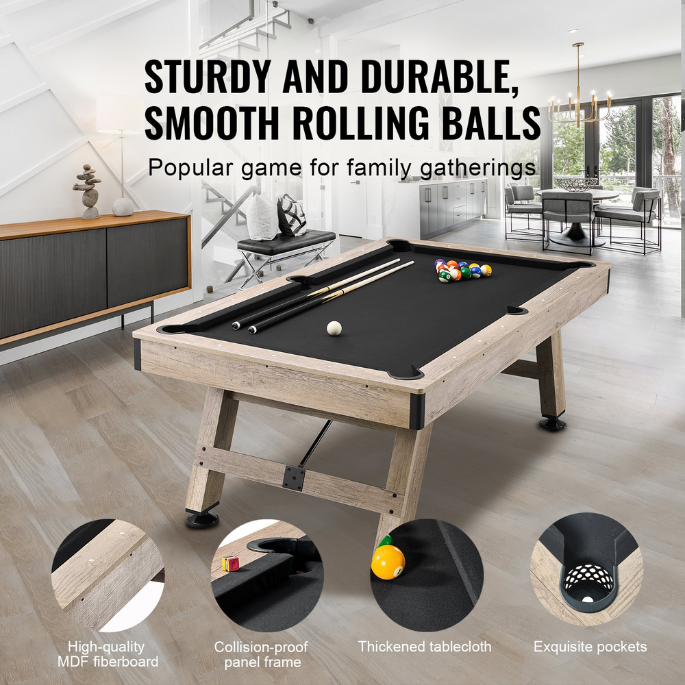 VEVOR Billiards Table, 7 ft Pool Table | Adjustable Legs, Complete Accessory Set