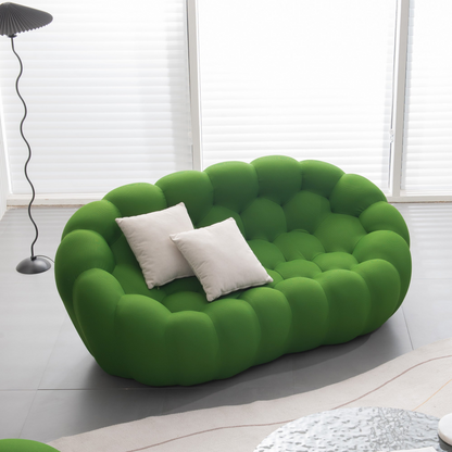 74.8'' Modern Bubble Floor Couch for Living Room, Green