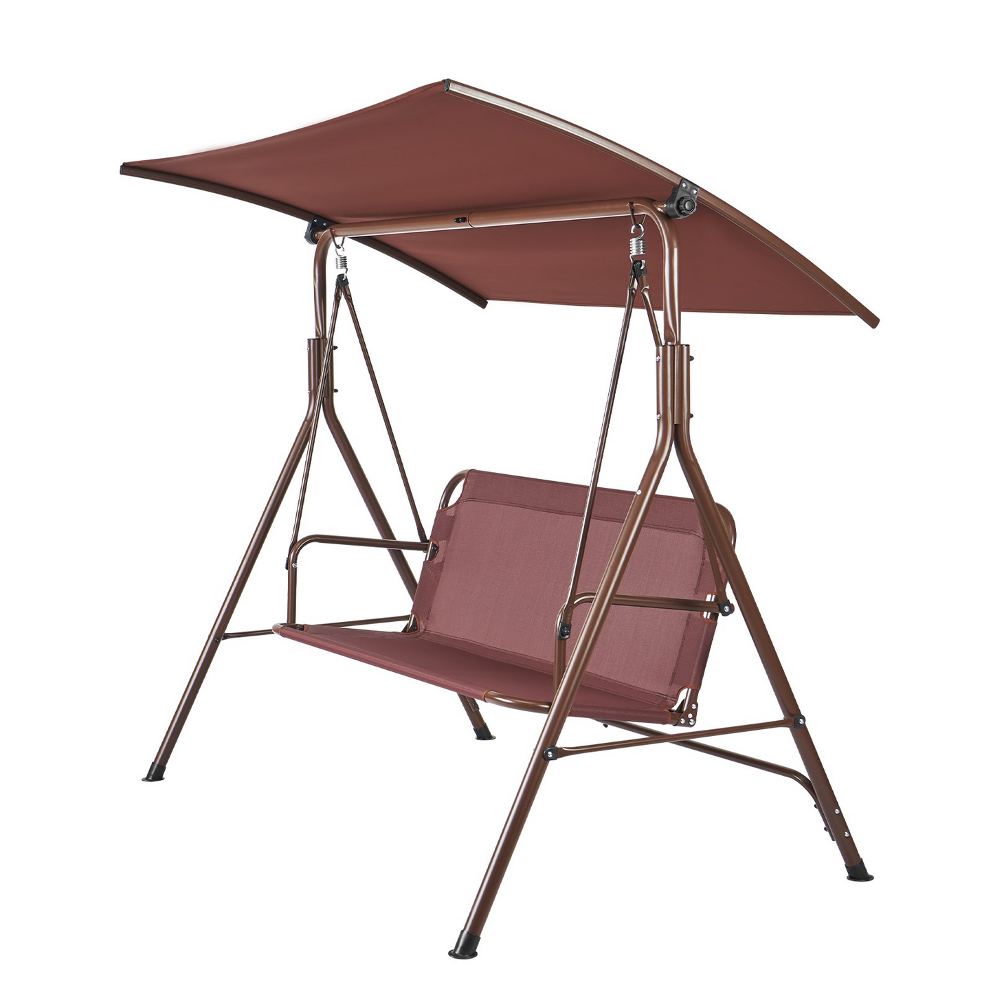 VEVOR 3-Person Patio Swing Chair with Adjustable Canopy & Armrests