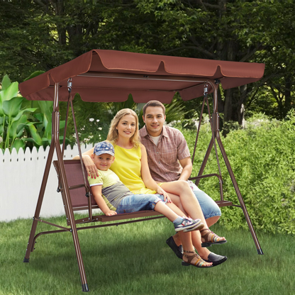 VEVOR 3-Seat Patio Swing Chair | Adjustable Canopy Outdoor Swing