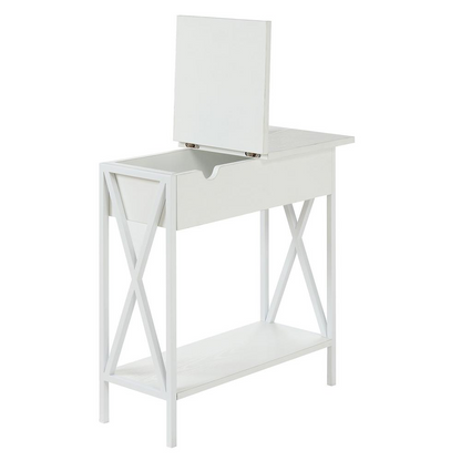 Tucson Flip Top End Table with Charging Station and Shelf