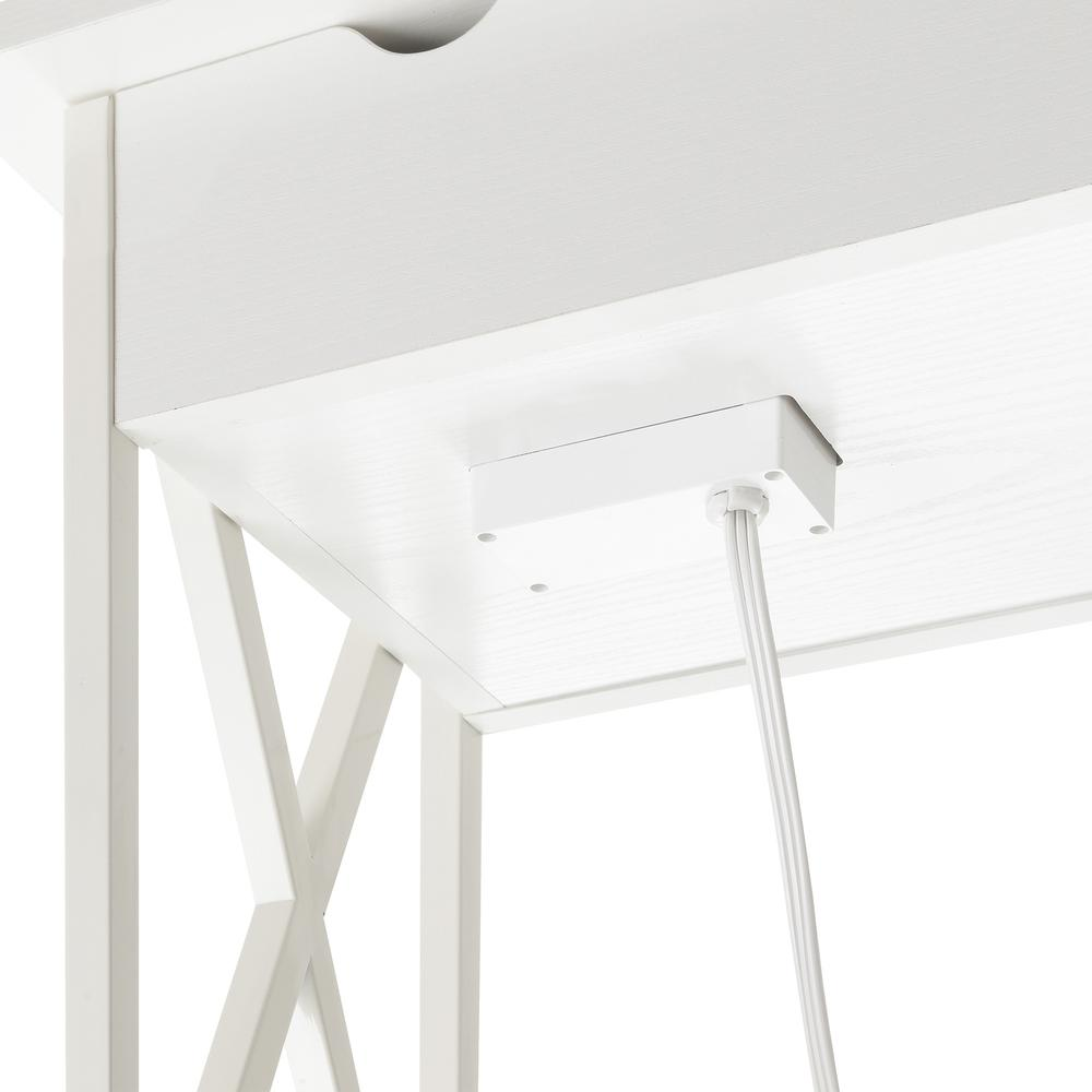 Tucson Flip Top End Table with Charging Station and Shelf