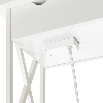 Tucson Flip Top End Table with Charging Station and Shelf