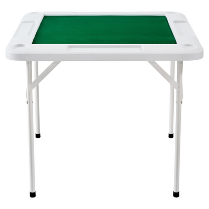 VEVOR Mahjong Table 4 Player Folding Card Table & Table Mat Cup Holder Chip Tray