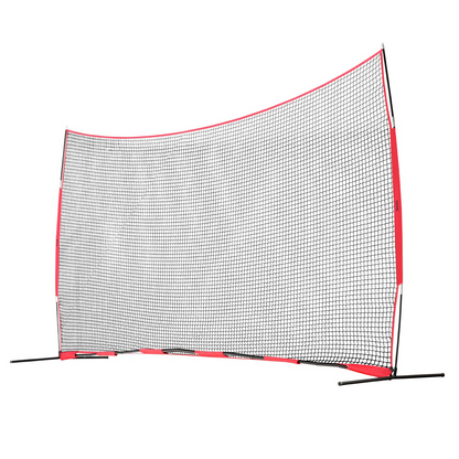 VEVOR Barricade Backstop Net, 20x10 ft Ball Sports Barrier Netting, Portable Practice Equipment with Carry Bag, Protection Screen for Baseball Softball Lacrosse Soccer Hockey Training, for Backyard