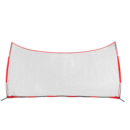 VEVOR Barricade Backstop Net, 20x10 ft Ball Sports Barrier Netting, Portable Practice Equipment with Carry Bag, Protection Screen for Baseball Softball Lacrosse Soccer Hockey Training, for Backyard