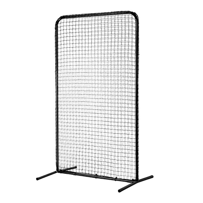 VEVOR I Screen Baseball for Batting Cage, 7x4 ft Baseball Softball Safety Screen, Body Protector Portable Batting Screen with Carry Bag & Ground Stakes, Heavy Duty Pitching Net for Pitchers Protection