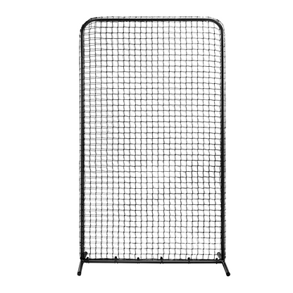 VEVOR I Screen Baseball for Batting Cage, 7x4 ft Baseball Softball Safety Screen, Body Protector Portable Batting Screen with Carry Bag & Ground Stakes, Heavy Duty Pitching Net for Pitchers Protection