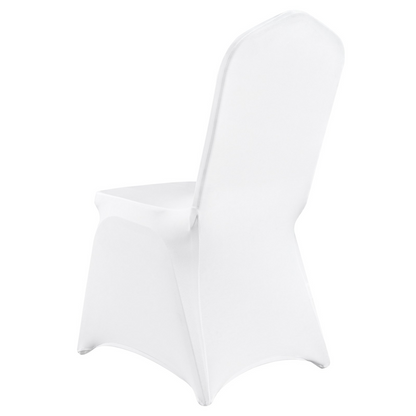 VEVOR Stretch Spandex Folding Chair Covers, Universal Fitted Chair Cover, Removable Washable Protective Slipcovers, for Wedding, Holiday, Banquet, Party, Celebration, Dining (100PCS White)