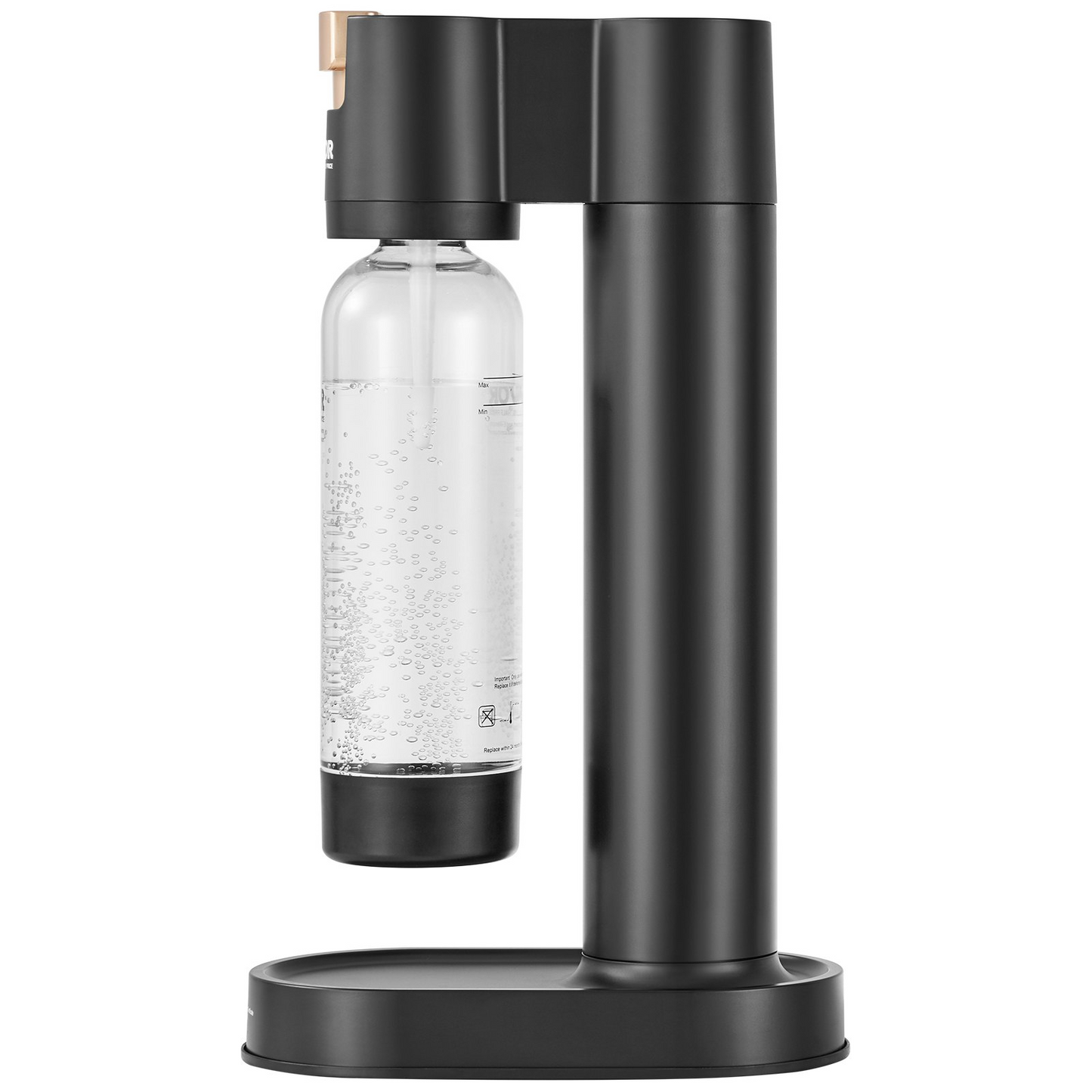 VEVOR Sparkling Water Maker, Soda Maker Machine for Home Carbonating, Seltzer Water Starter Kit with BPA free 1L PET Bottle, Compatible with Mainstream Screw-in 60L CO2 Cylinder(NOT Included), Black