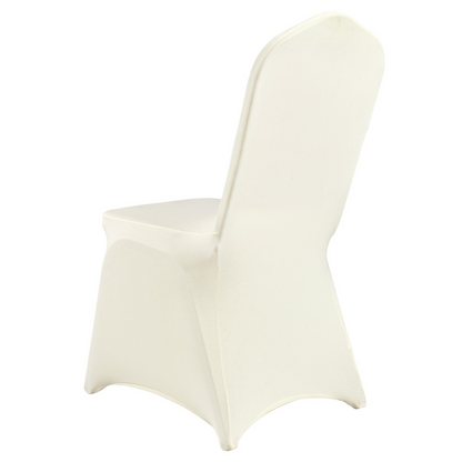 Stretch Spandex Chair Covers (100PCS, Ivory White) - Universal Fit for Events