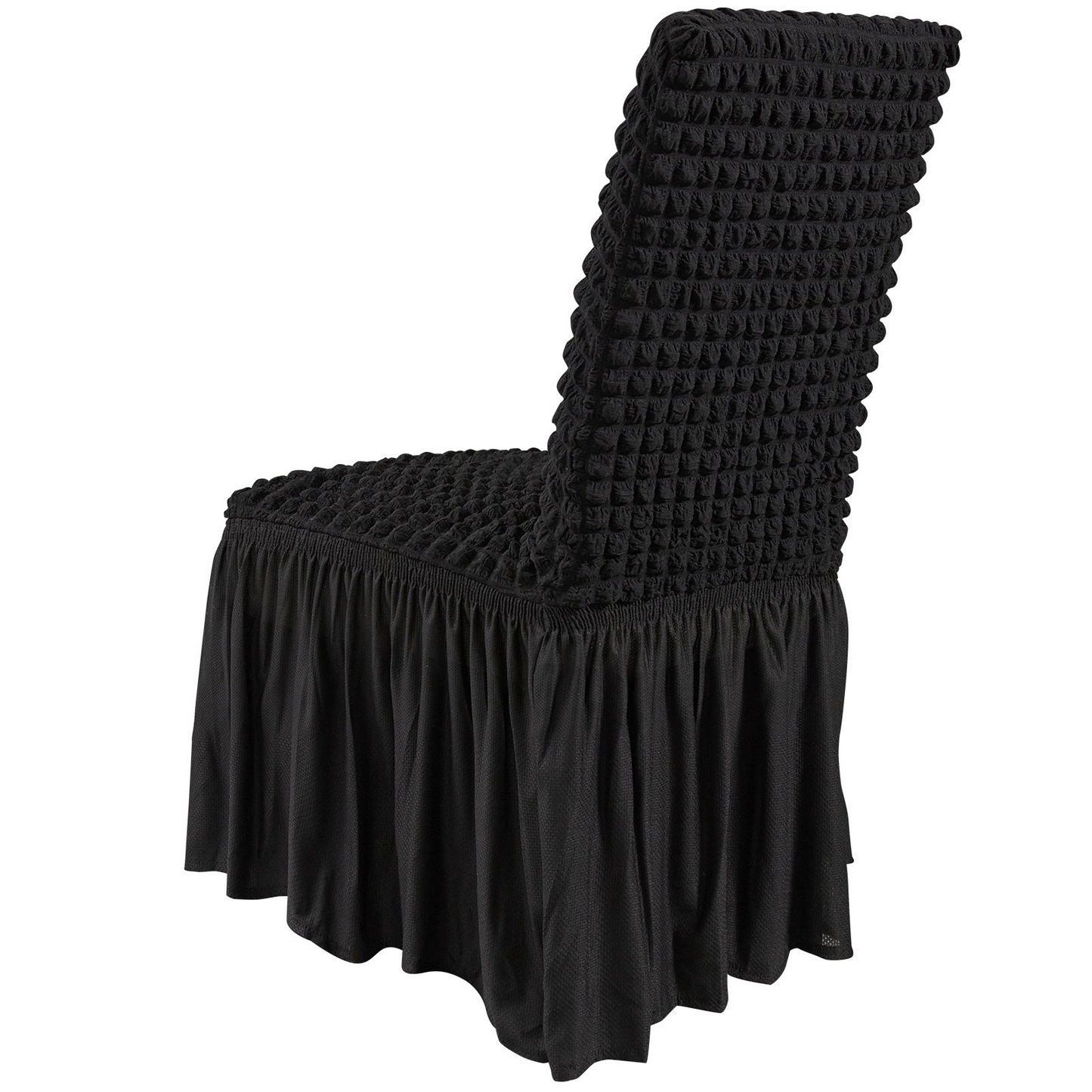 VEVOR Stretch Spandex Folding Chair Covers, Universal Fitted Chair Cover with Skirt, Removable Washable Protective Slipcovers, for Wedding, Holiday, Banquet, Party, Celebration, Dining (4 PCS Black)